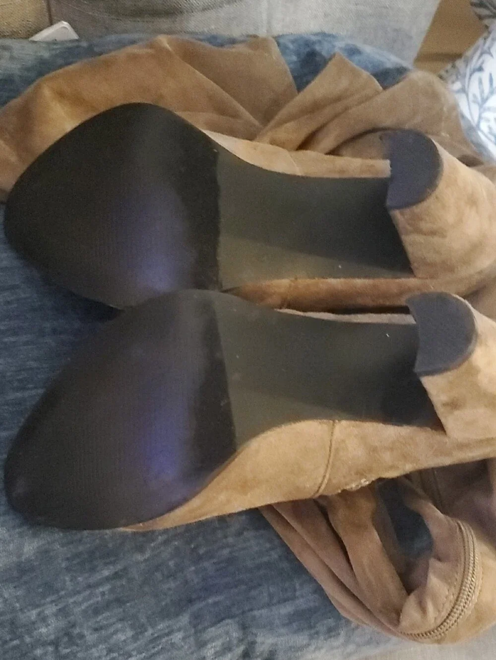 Catherine Malandrino Taupe Suede Over-the-Knee Boots